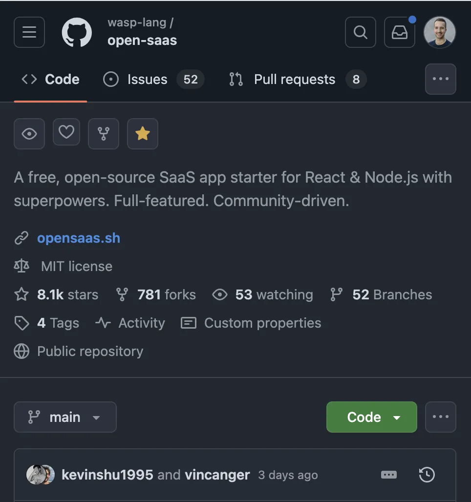 Open SaaS screenshot